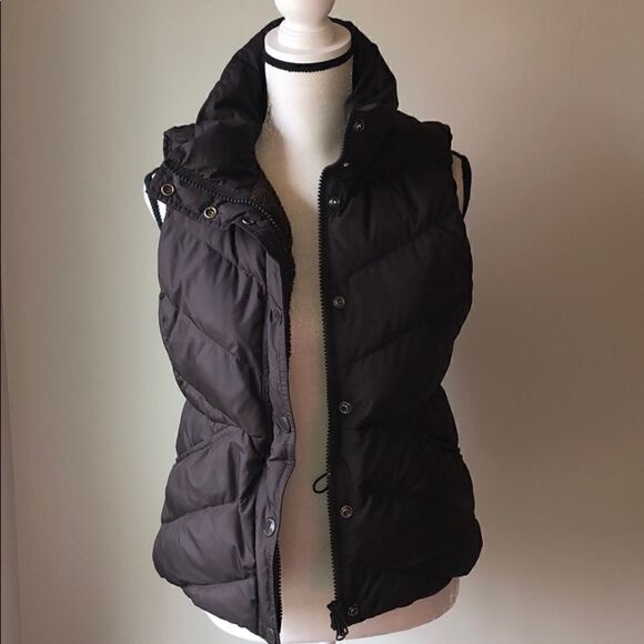 Jcrew chocolate brown feather puffer vest size S - Picture 5 of 7
